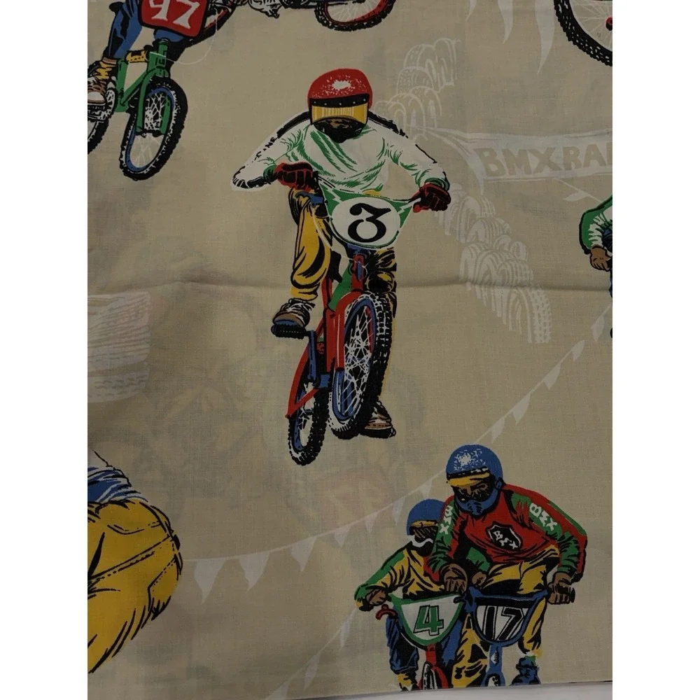 Vintage BMX Dirt Bike Novelty Pillowcase Set 2 Motocross‎ Racing 80s Retro Print